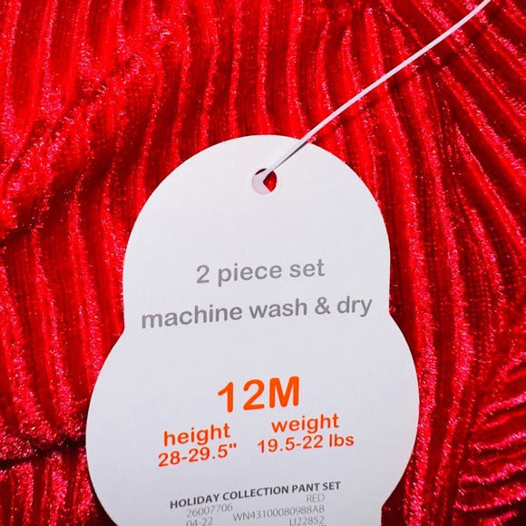 Wonder Nation Baby Girl Holiday Velour Pant Set B6 - Picture 6 of 7